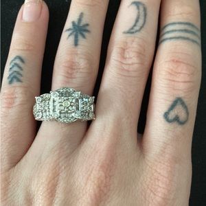 2- 2 1/2 carat 14k white gold ring